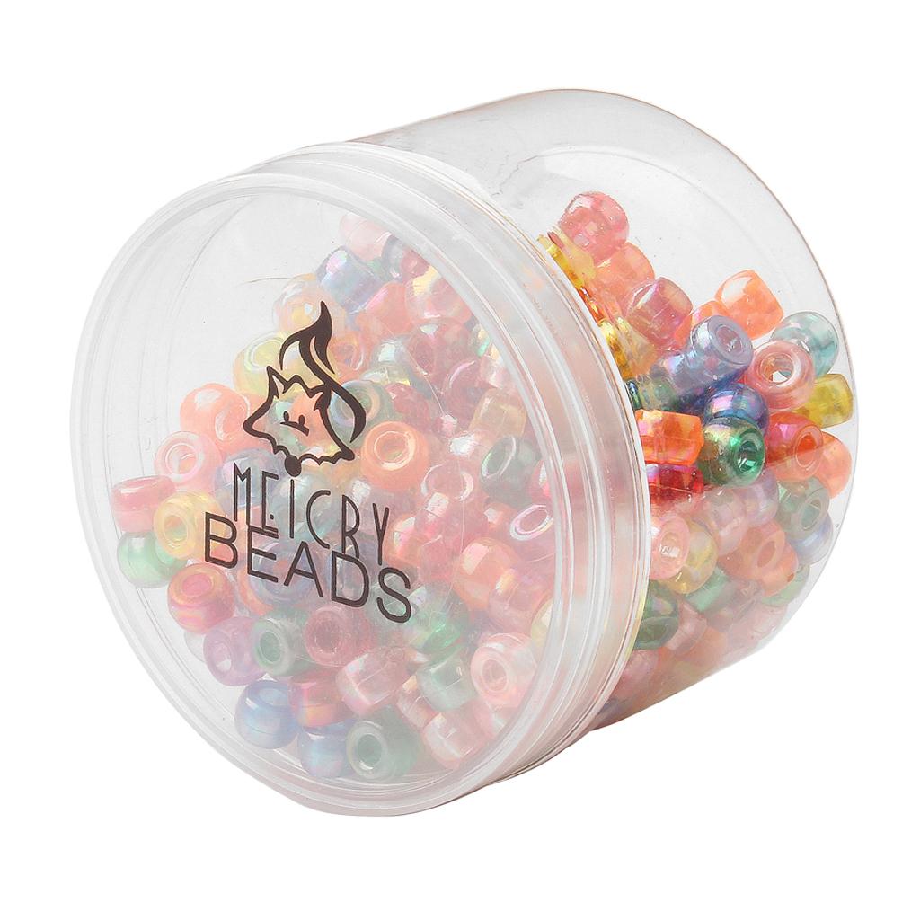 300 Pieces 6x9mm Plastic Round Spacer Loose Beads Jewelry Making Crafts 2