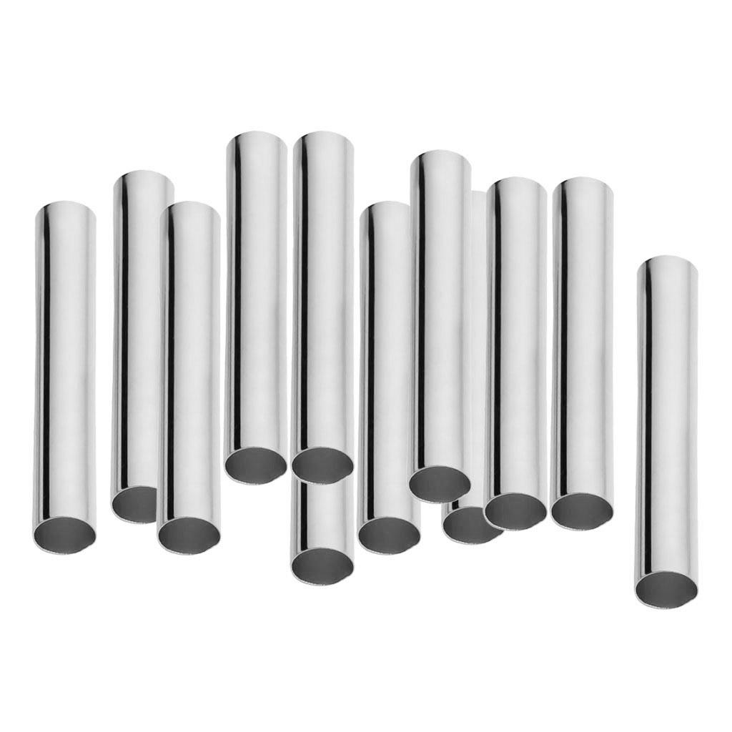 100Pcs Copper Straight Smooth Long Tube Beads 30mm, 4mm Platinum