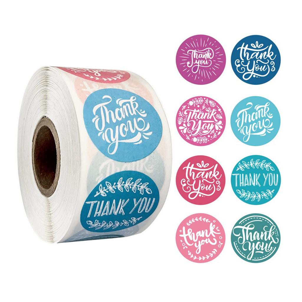 500pcs/roll Adhesive Thank You Sealing Stickers Labels Handmade DIY Craft