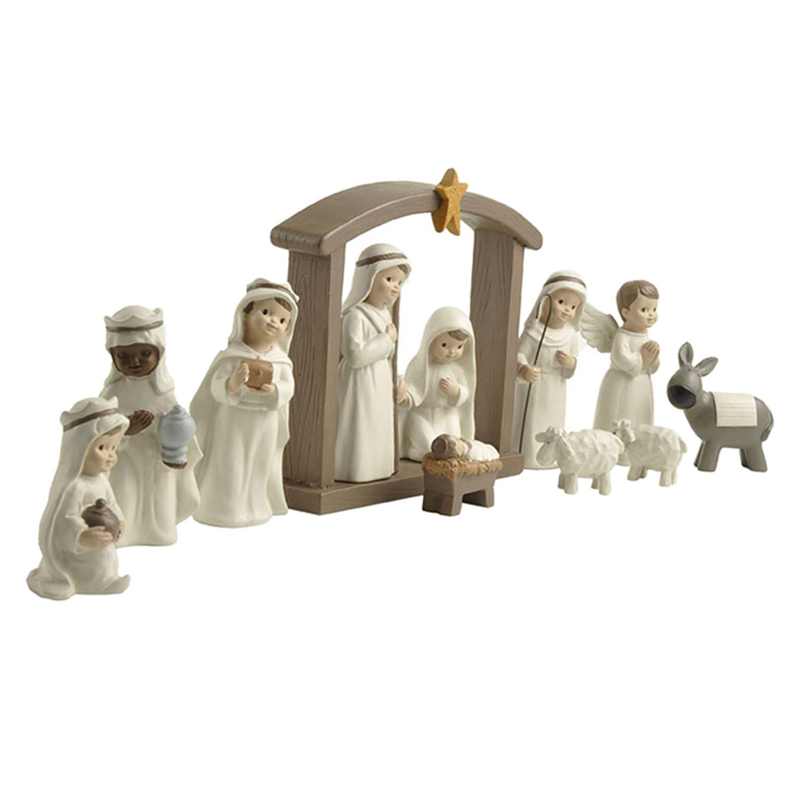 12pcs/set Mini Nativity Sculpture Figurine Miniatures Religious Gift Church