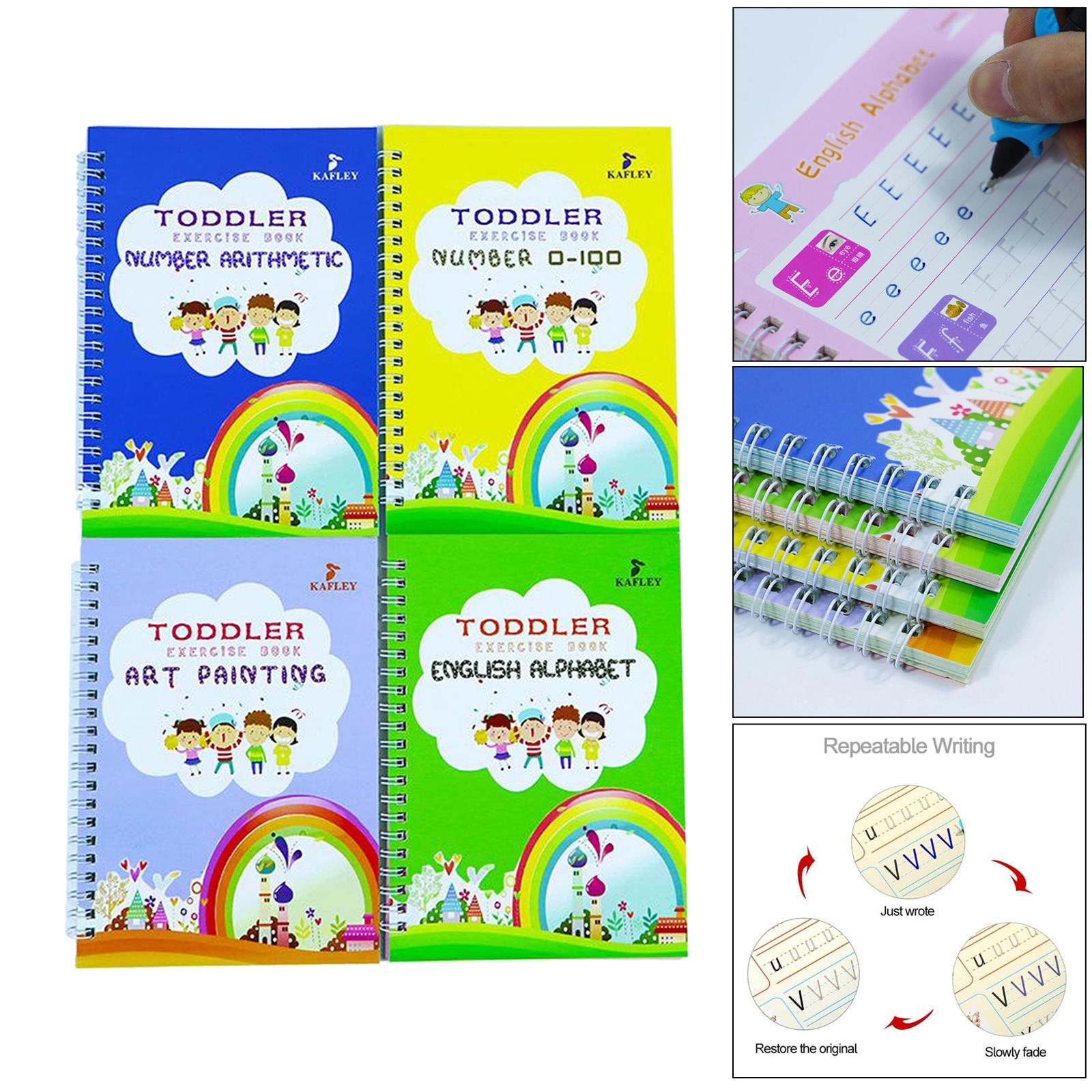 Repeatedly Letter Number Practice Writing Copybook 4 Books