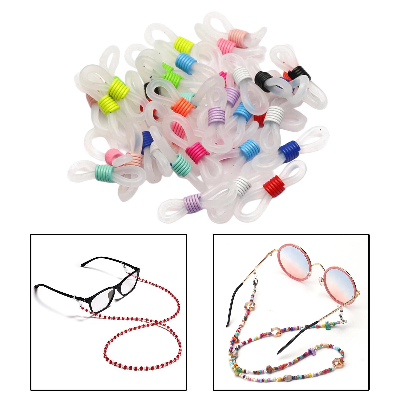 50Pcs Eye Glasses Spectacle Chain Strap Holder Loop Ends White