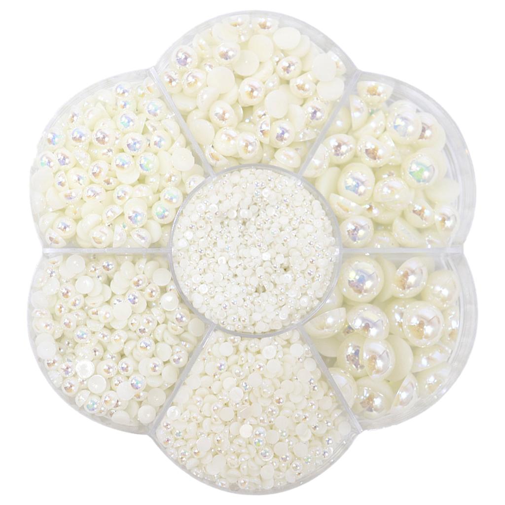 Half Pearl Flatback Beads