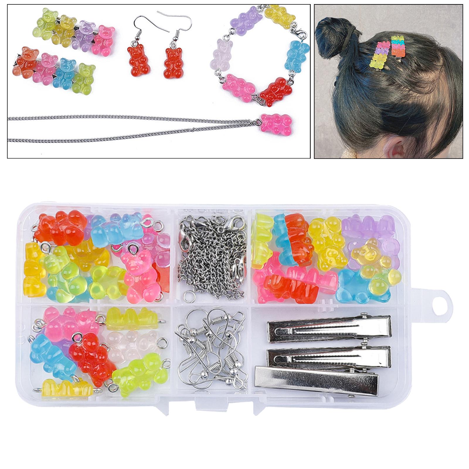 Gummy Bear Charms Hair Pins Handmade Chain for DIY Keychains Jewelry Making