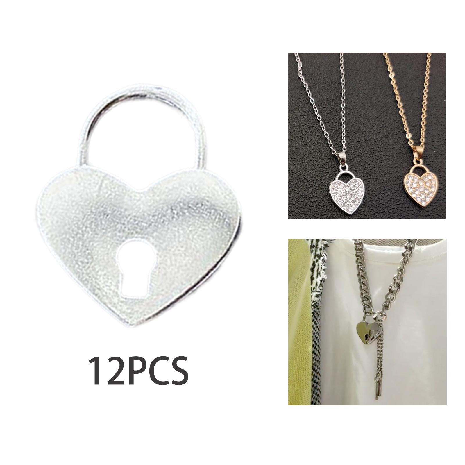 Fashion Heart Lock Charms Stainless Steel for Bracelet Earrings Accessories