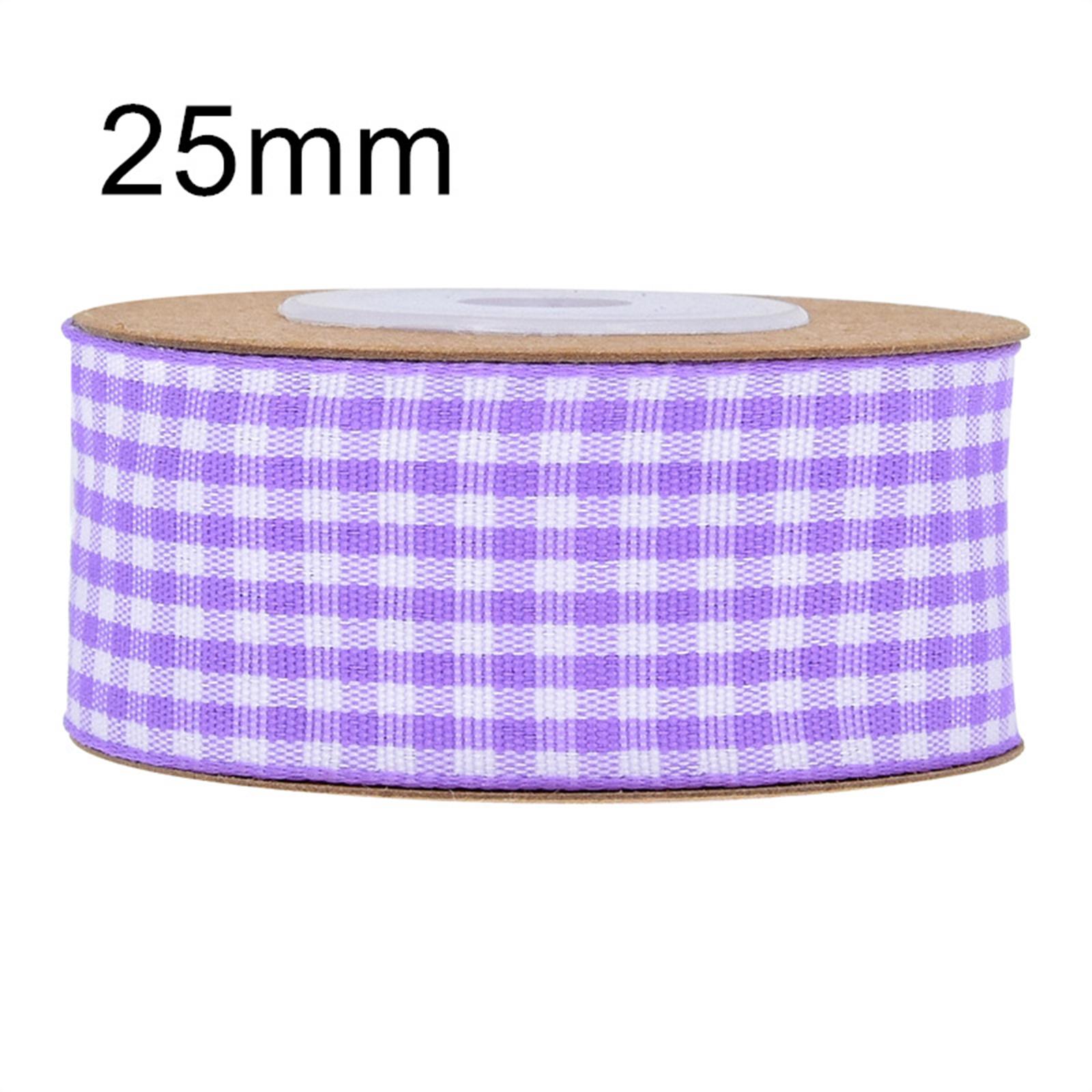 8 Rolls Plaid Ribbons checked 1 inch 8 Colors for Craft Decor Swag