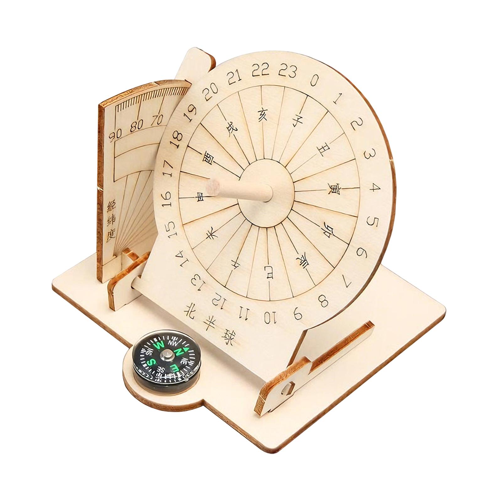 Wooden Sundial Clock Model