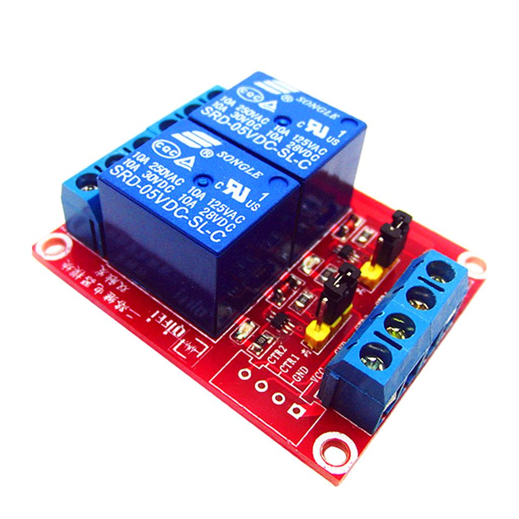 24V 2 Channel Relay Module Interface Board High/Low Level Trigger