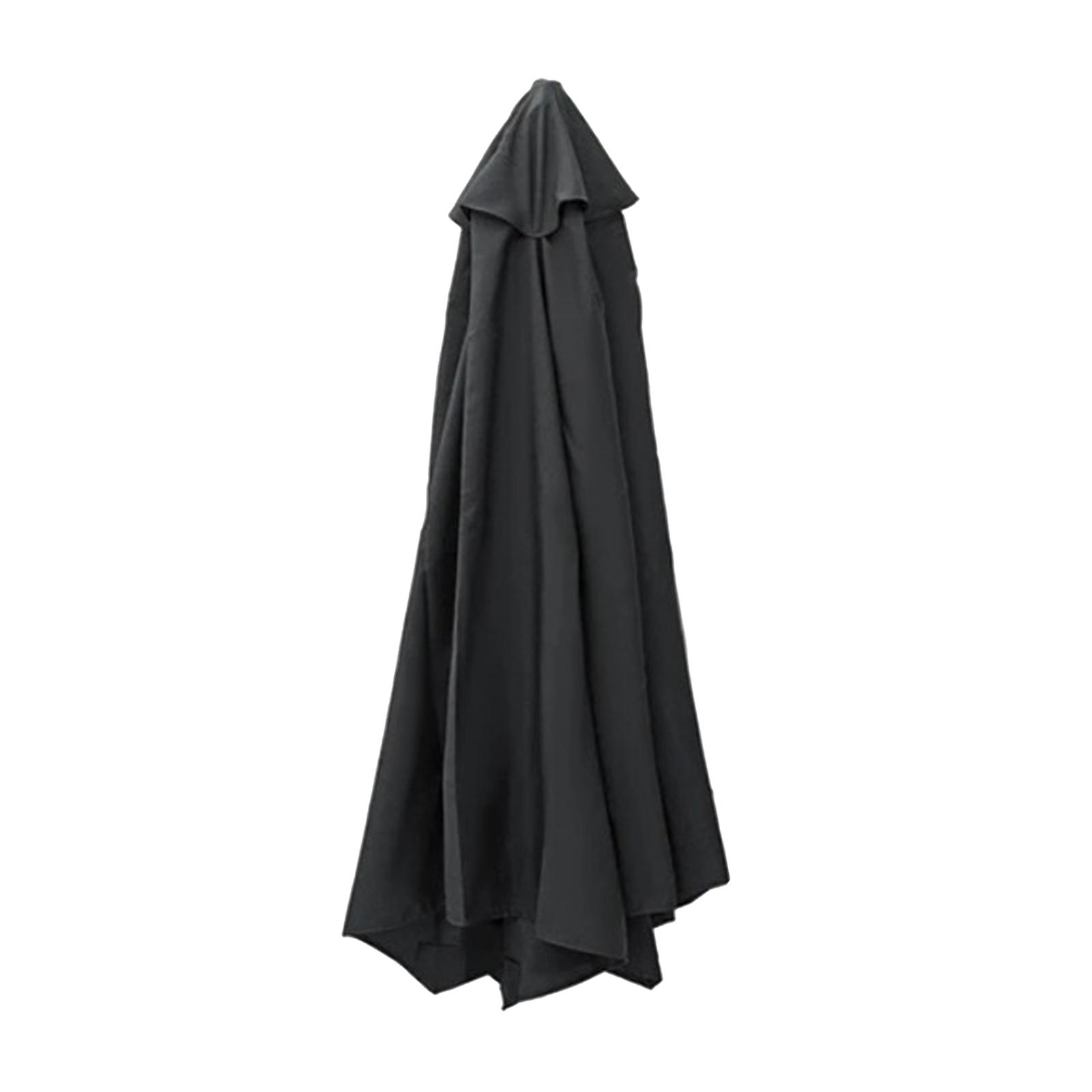 Fabric Parasol Canopy Cover Garden Umbrella Covers 3 meter 8 Rib Black