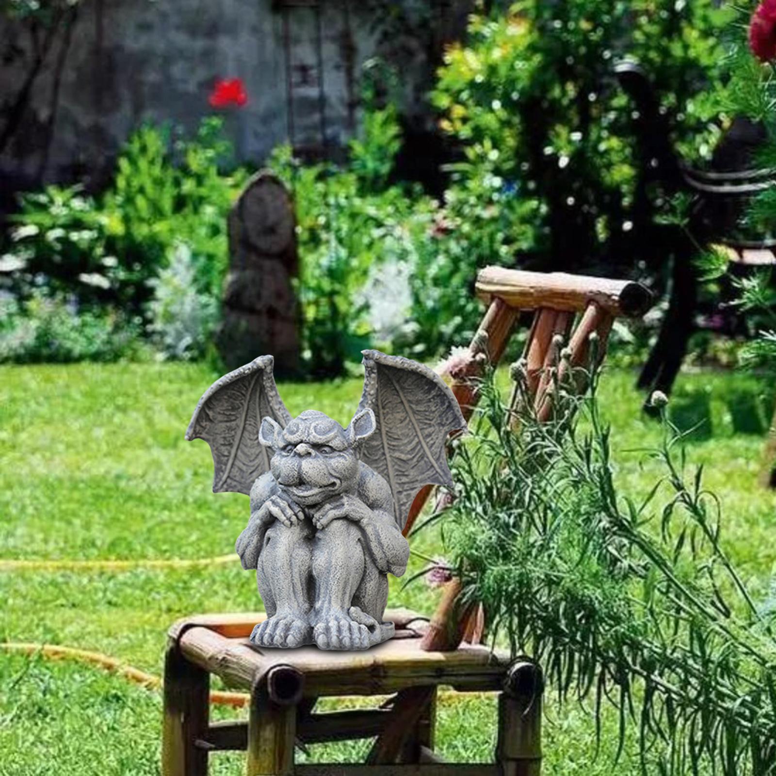 Garden Gargoyle Statue Yard Decor Sculpture Figurine 17x12x17cm