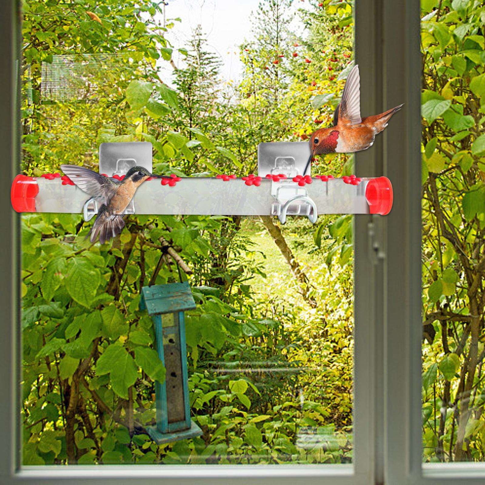 Hummingbird Feeder Window Mount with Silicone Feeding Ports 40cm