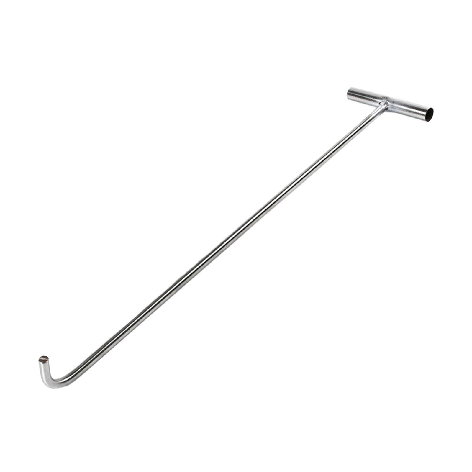 Manhole Hook Tool Trampoline Open Manhole Cover Steel Heavy Duty Single Hook 68cm Blunt