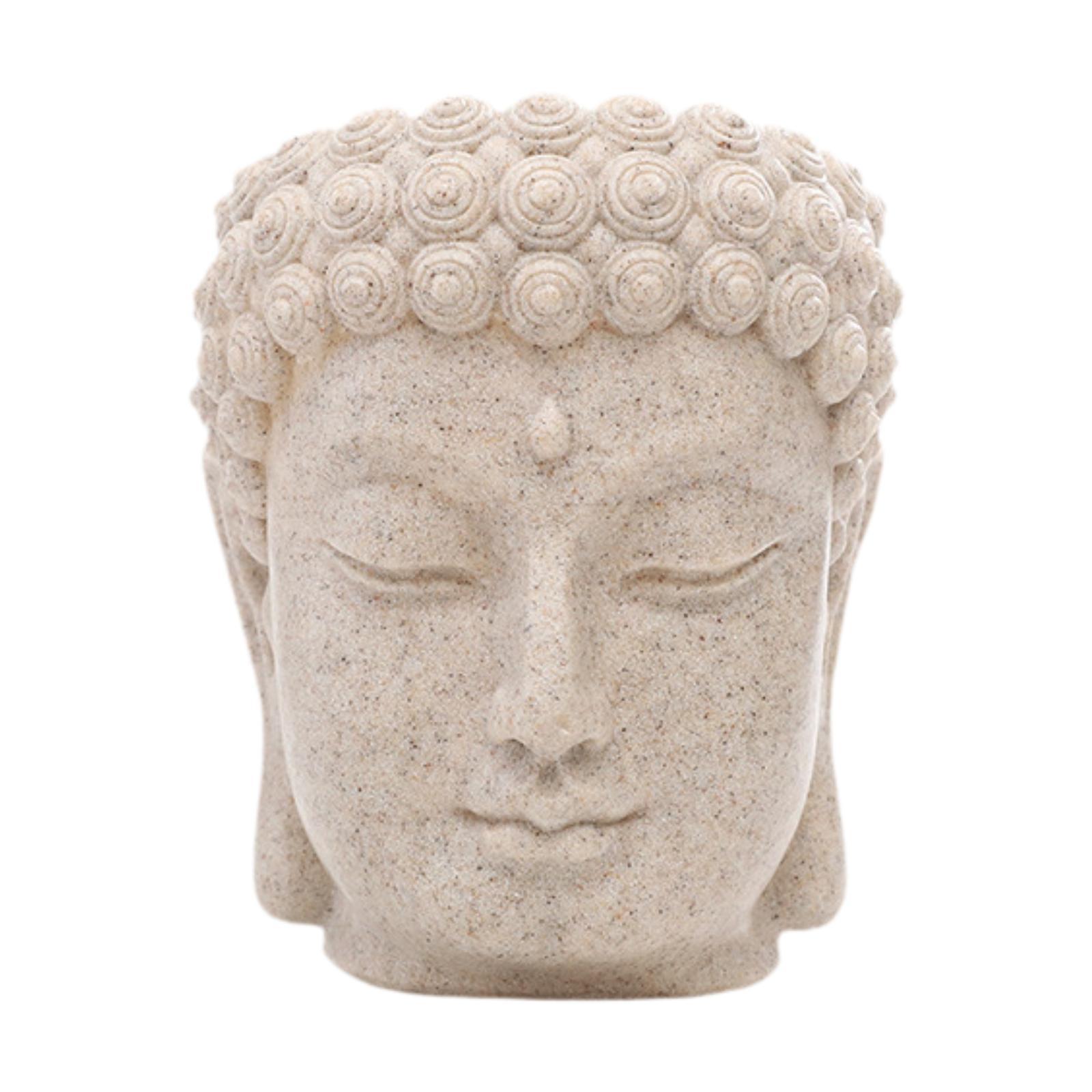 Buddha Head Figurine Flower Pot Resin Statue for Bedroom Indoor Outdoor Yard Style B
