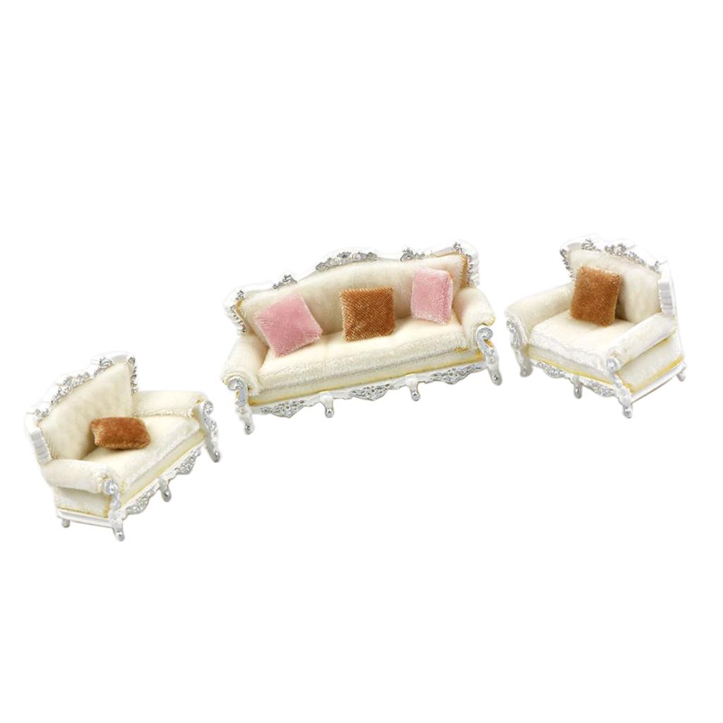 1:25 European Style Sofa Model Sand Table Model Accessories White
