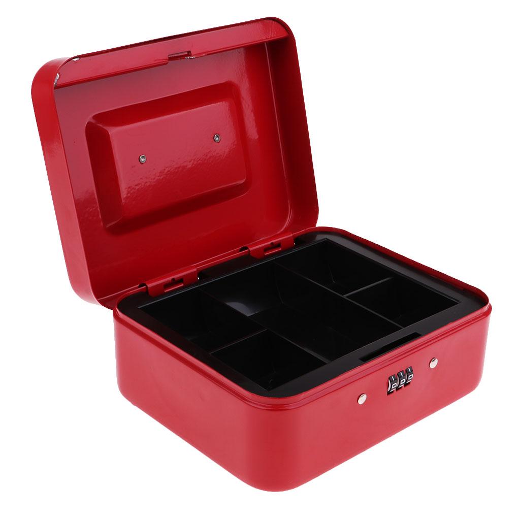 Small Cash Box with Combination Lock Durable Metal Money Box Piggy Bank