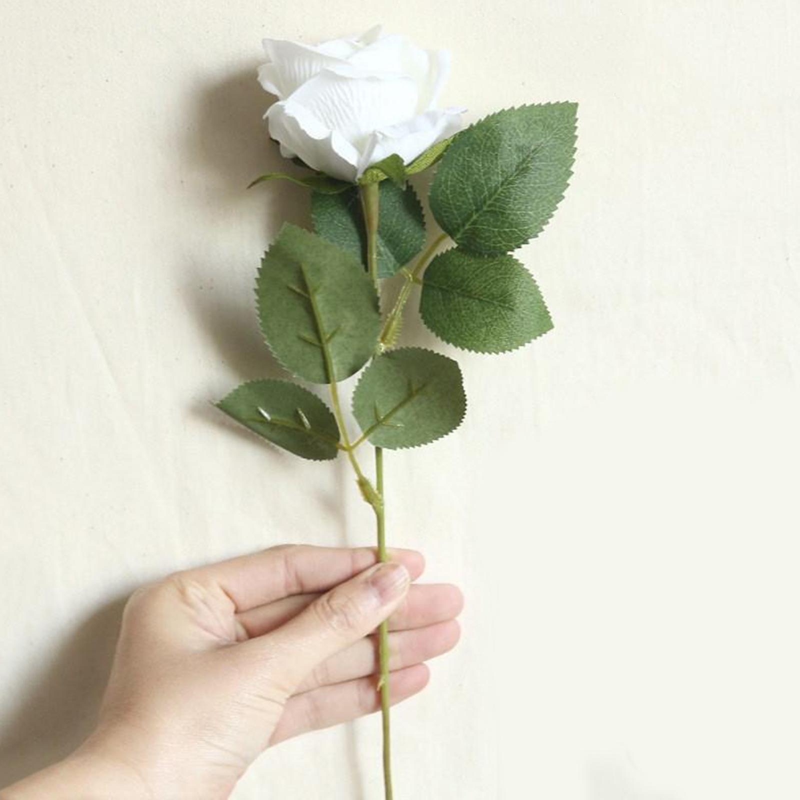 Elegant Artificial Flowers Rosaceae Rose Bouquet Decoration White