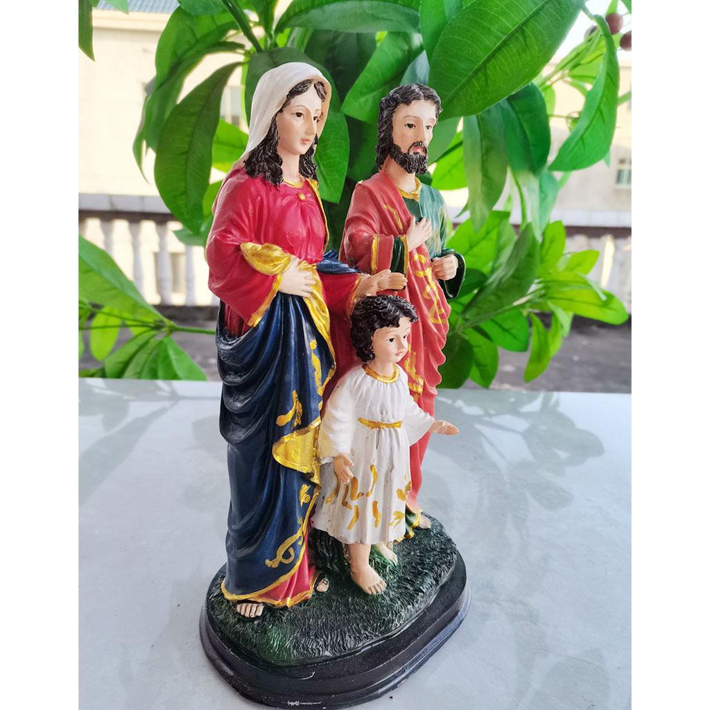 Catholic Holy Family Figurine Saint Joseph Virgin Mary Sculpture for Holiday