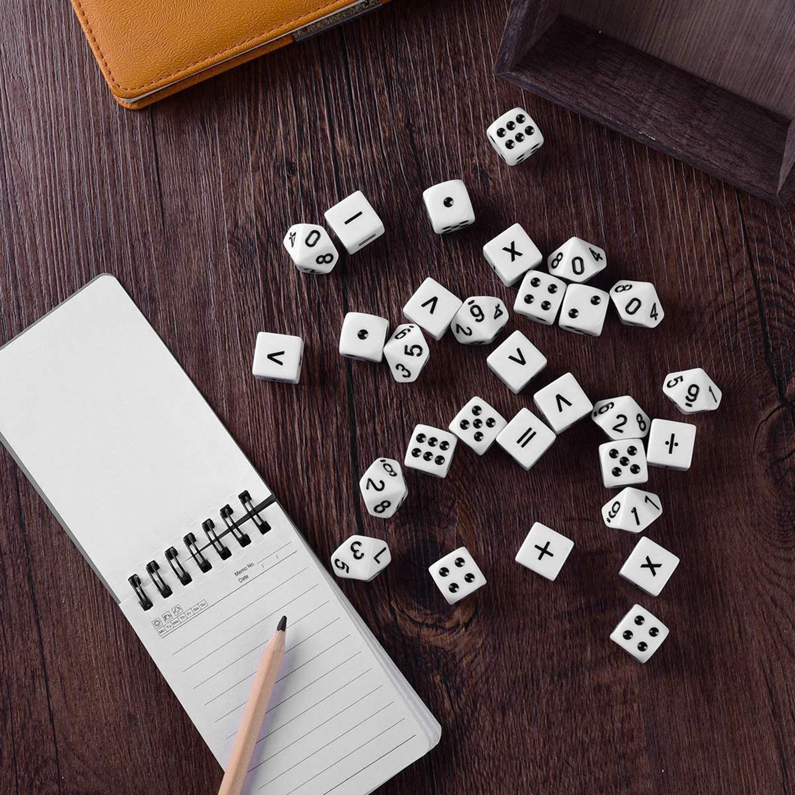 3x30Pcs Mathematical Dice Symbol Dice Props for Classroom Kids Classmate