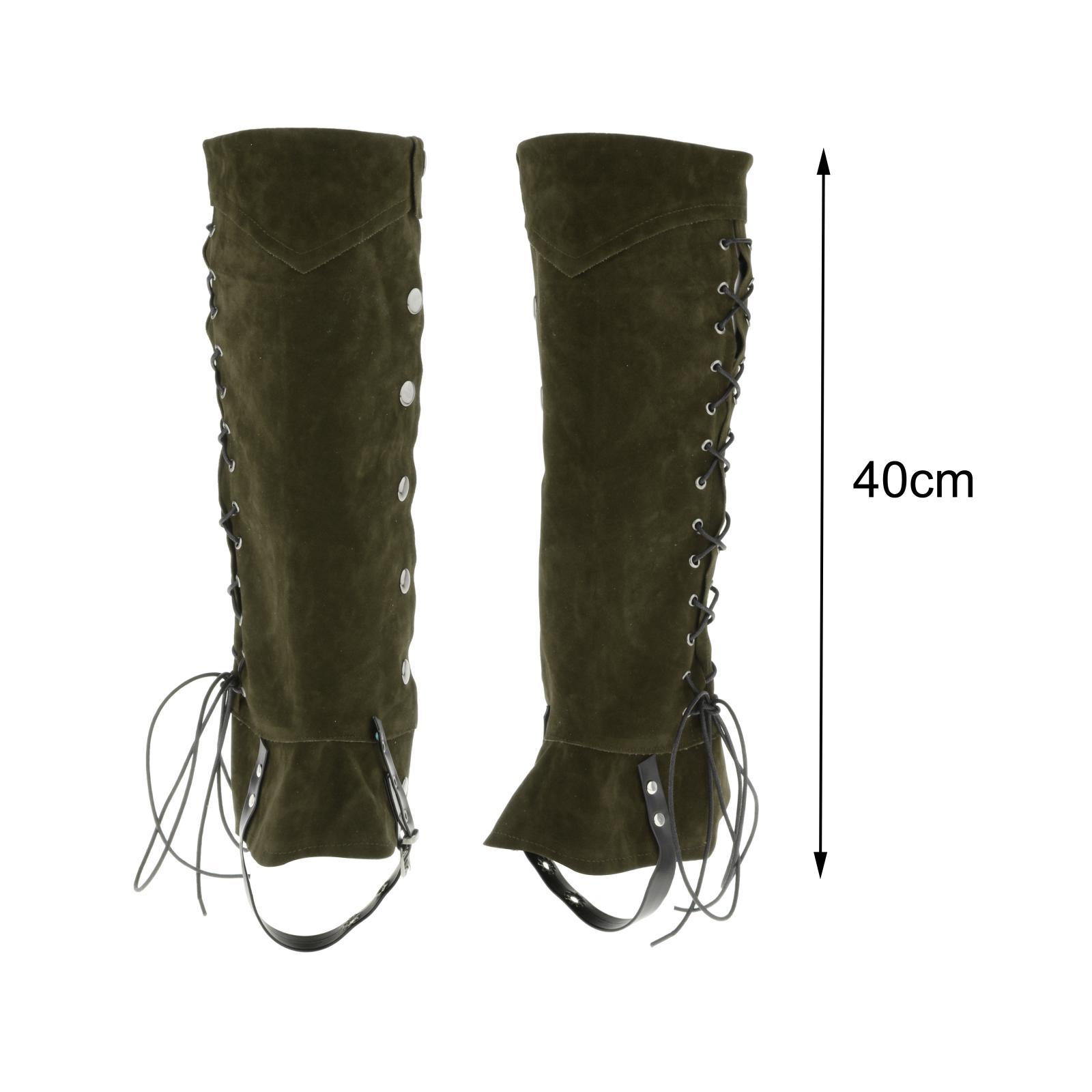Pirate Boot Covers Knight Warrior Costume Accessories Medieval Gaiters Green