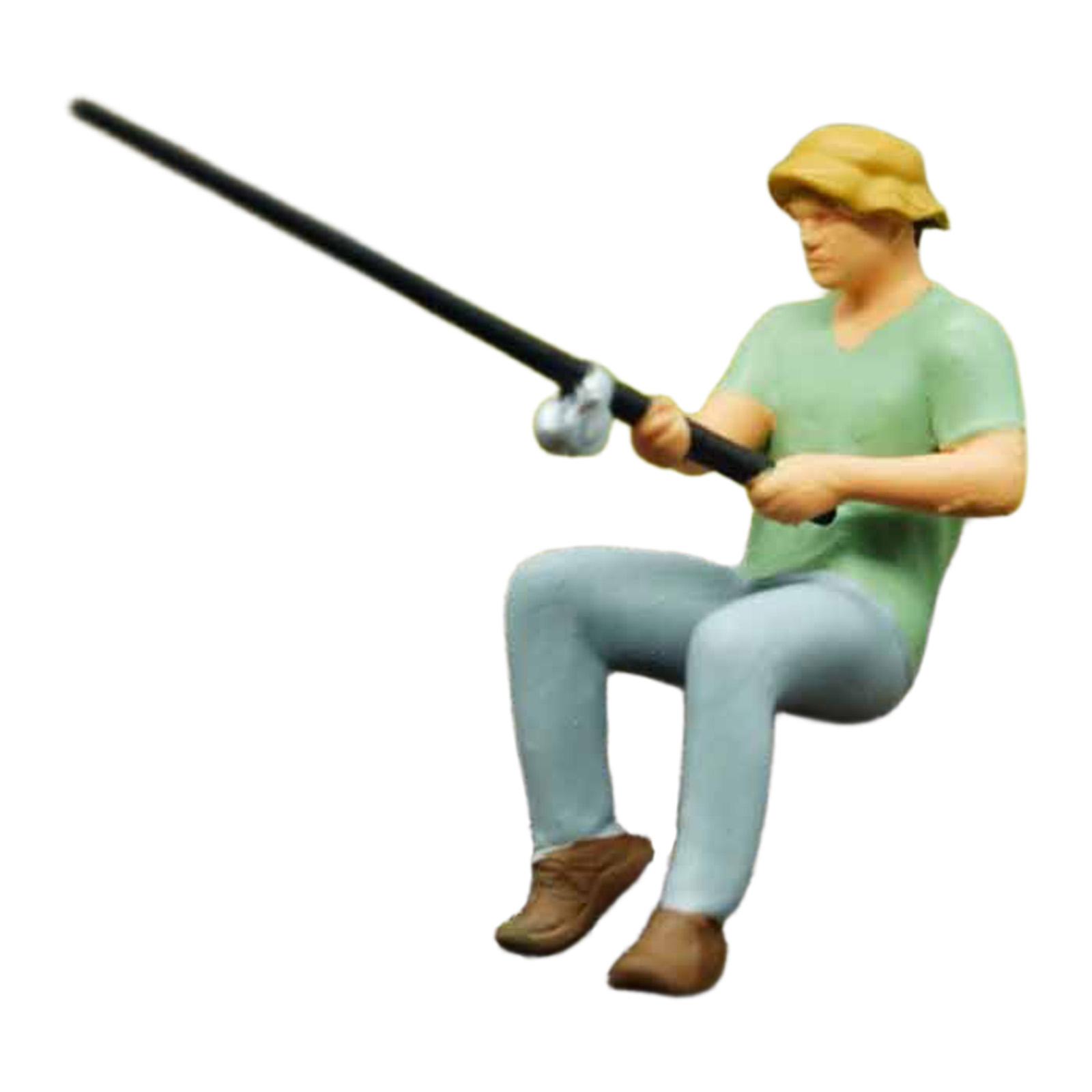 Miniature Fishing Man Figure