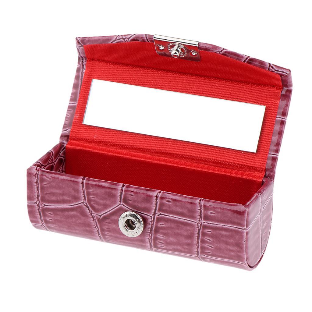 PU Leather Cosmetic Storage Kit Lipstick Case Lip Gloss Holder for