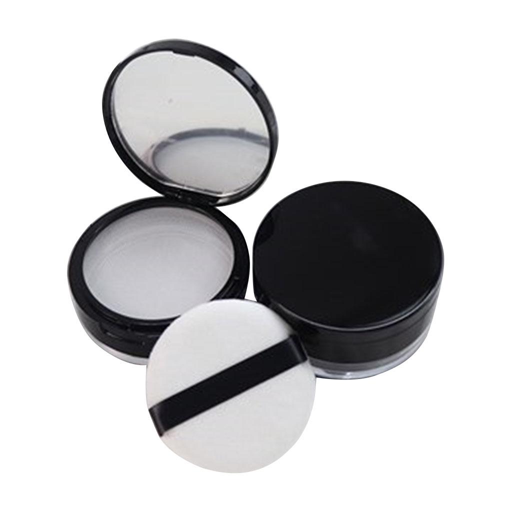 20g Empty Loose Powder Case Facial Blusher Container Jars with Puff Blender