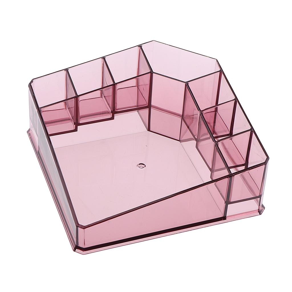 8 Slots Clear Lipstick Display Stand Makeup Cosmetic Organizer Pink