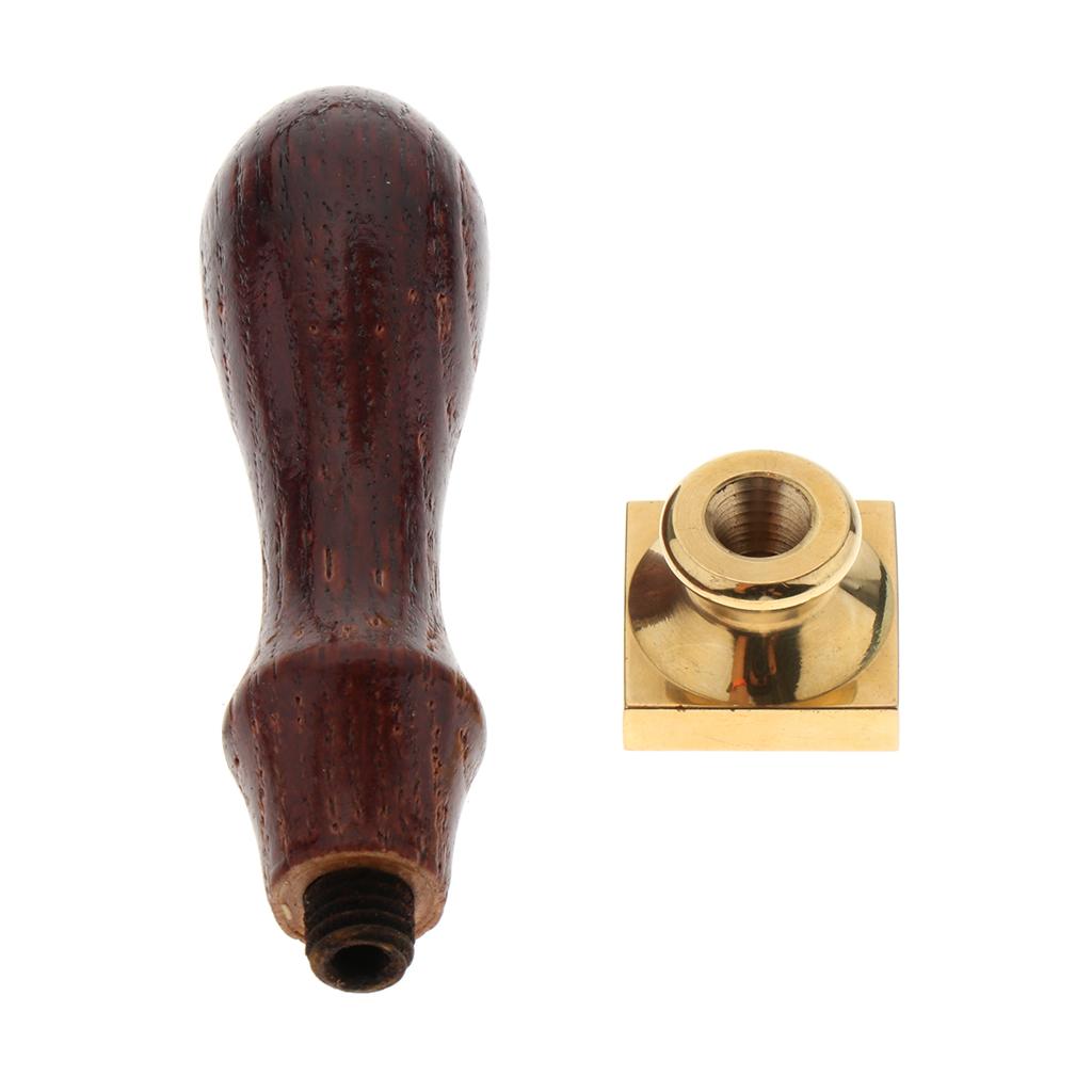 Exquisite Copper Sealing Wax Seal Stamp Wood Handle Patternless 03