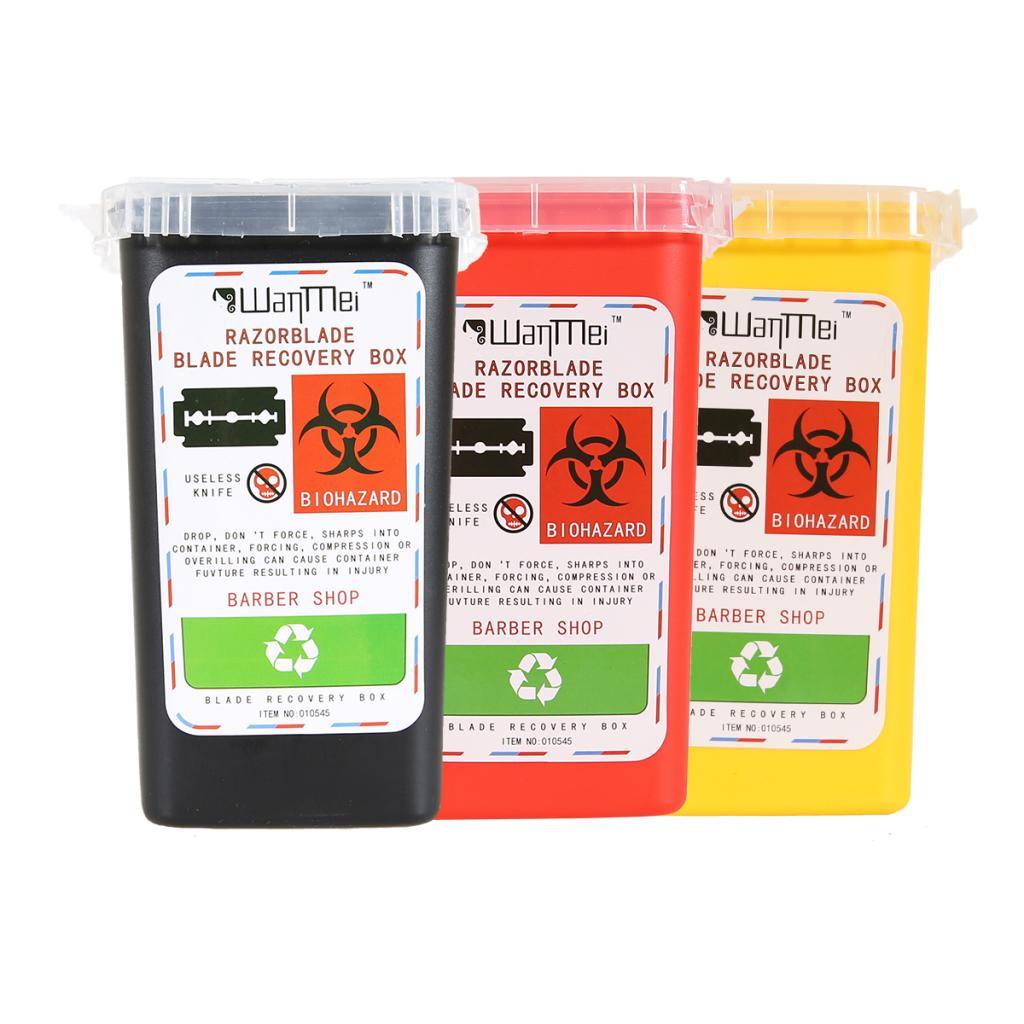 2xPlastic Small Sharps Biohazard Needles Blades Disposal Container Bin Yellow