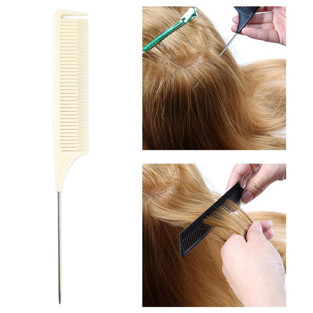 New Professional Weaving Highlighting Foiling Hair Comb for Hair Styling Beige