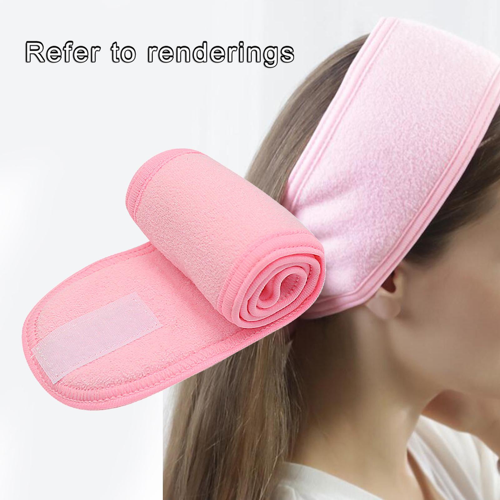 SPA Facial Headband Stretch Washable for Facials Makeup Bath Light Pink