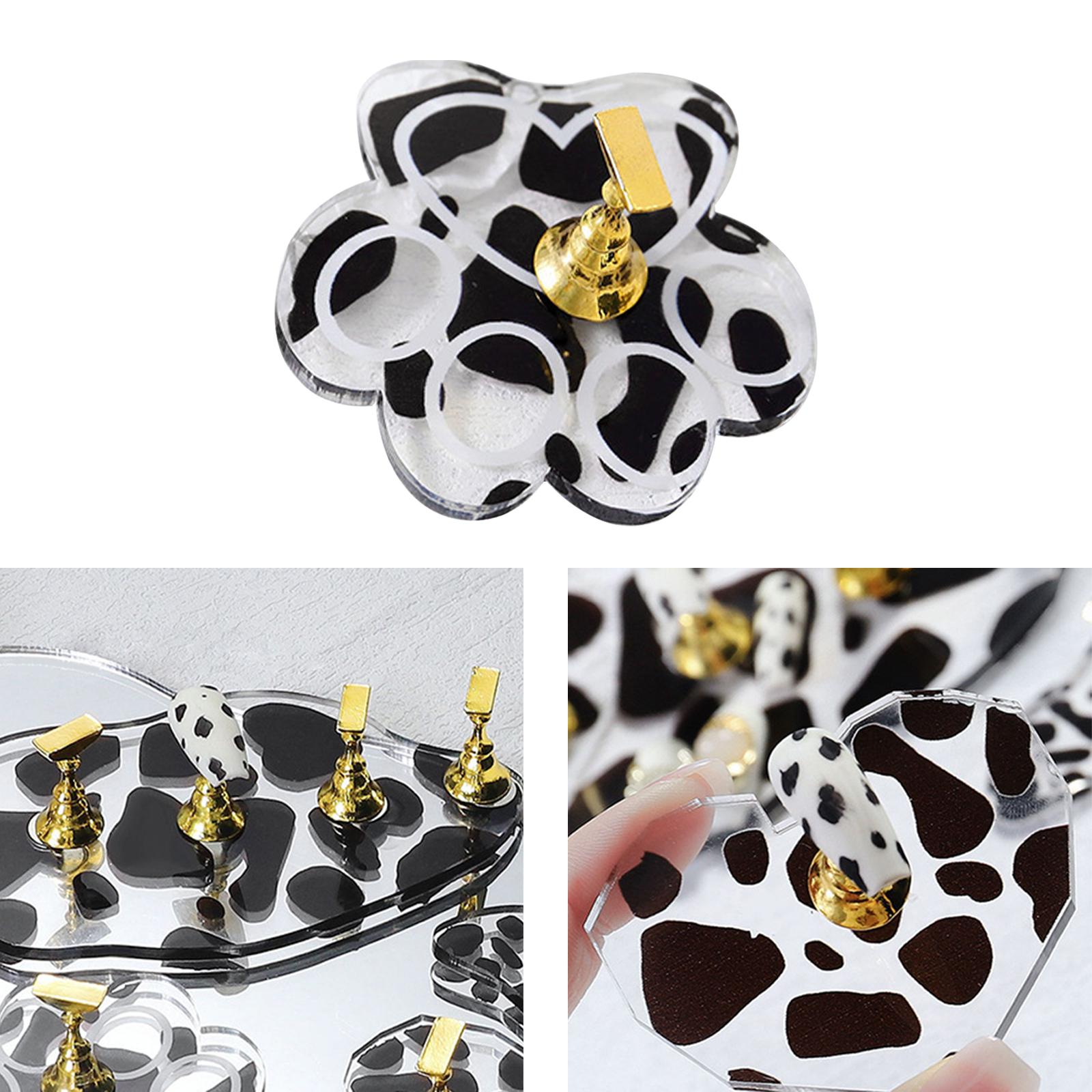 Cute Nail Art Practice Display Stand Home Nail Salon Manicure Tools Cow