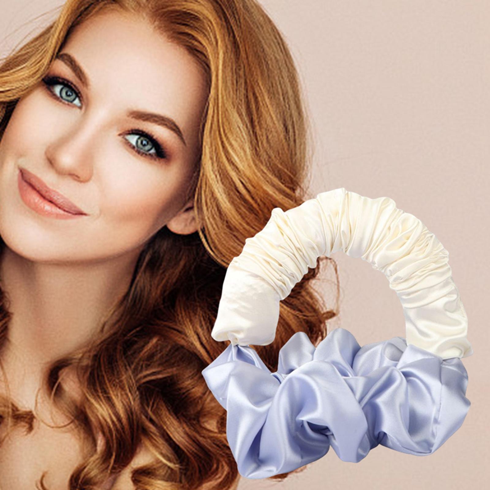Comfortable Heatless Hair Curler Headband Long Hair DIY Hair Styling White