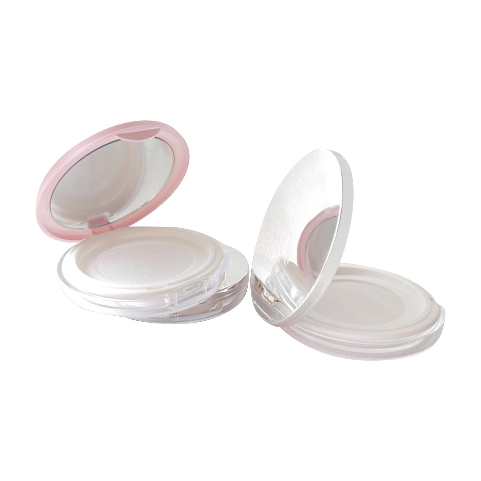 2Pcs Refillable Compact Powder Container 5G With Mirror Mesh Sifter