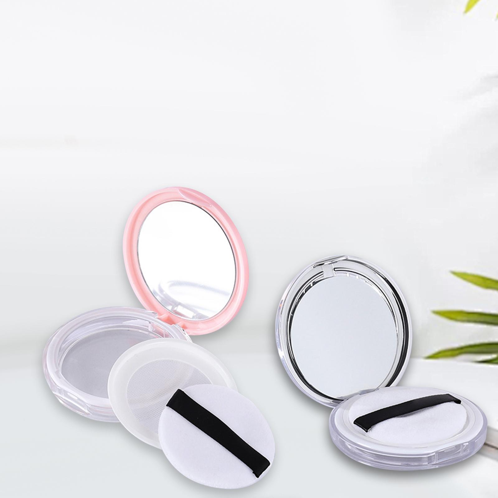2x2Pcs Refillable Compact Powder Container 5G With Mirror Mesh Sifter