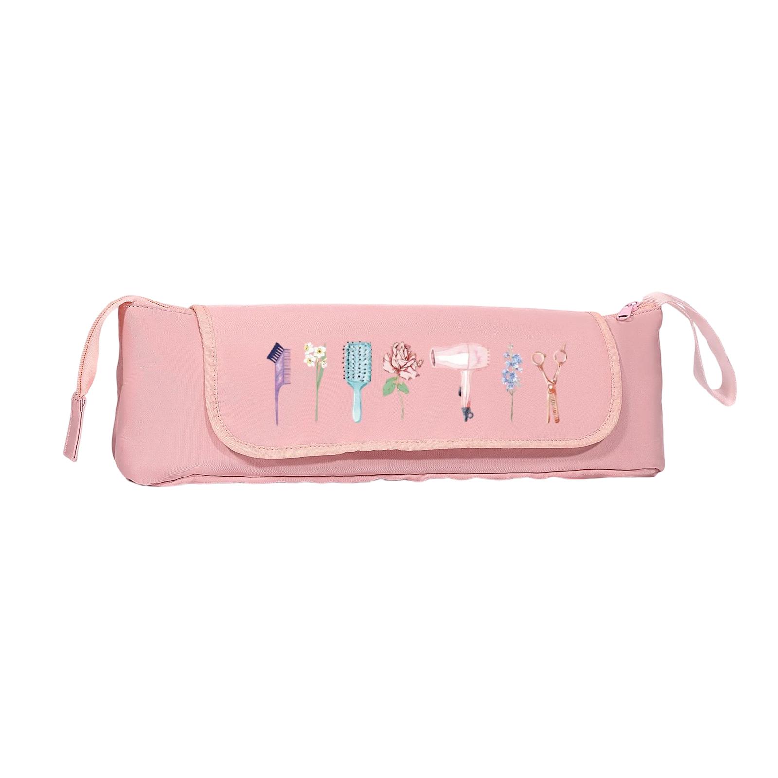 Hair Tools Travel Bag With Heat Resistant Mat Pink