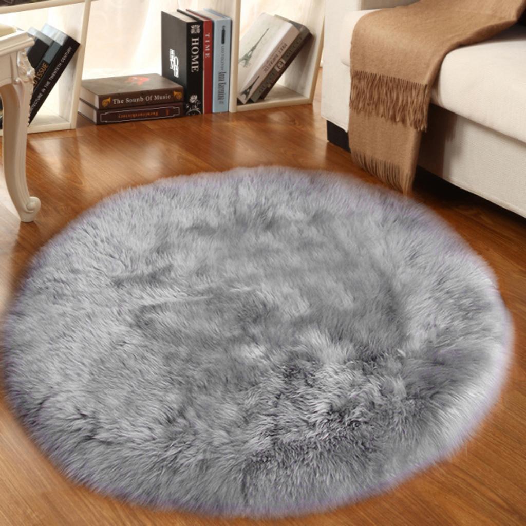 Fleece Sheepskin Area Rug Faux Fur, Round Faux Fur Throw