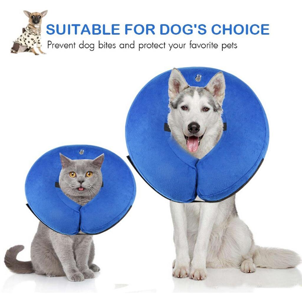 Pet Recovery Inflatable Collar Soft Elizabethan ECollar Cone for Dogs