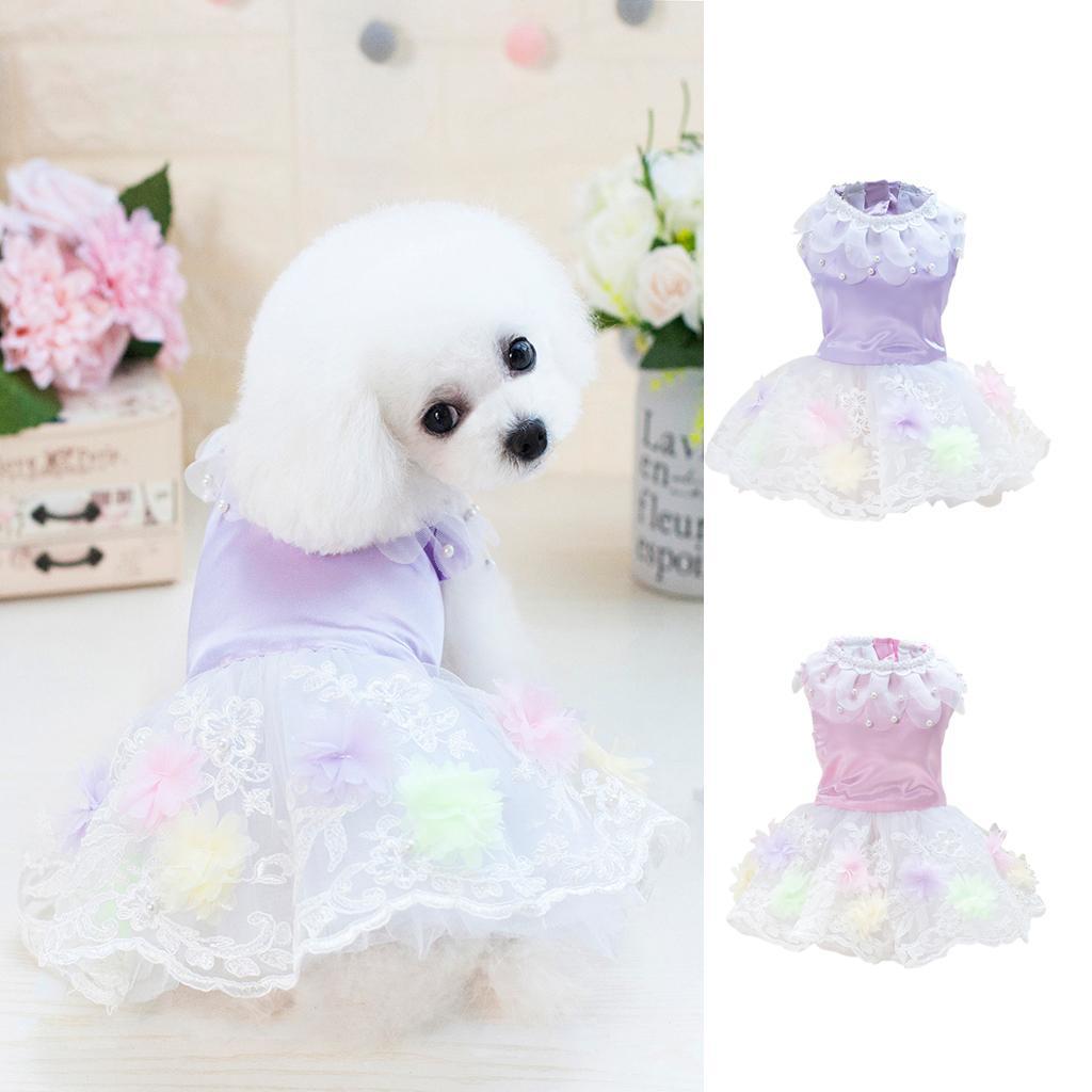 Kleider für Hunde süße rosa / lila besten Hund Blumen Rock Sommerkleid