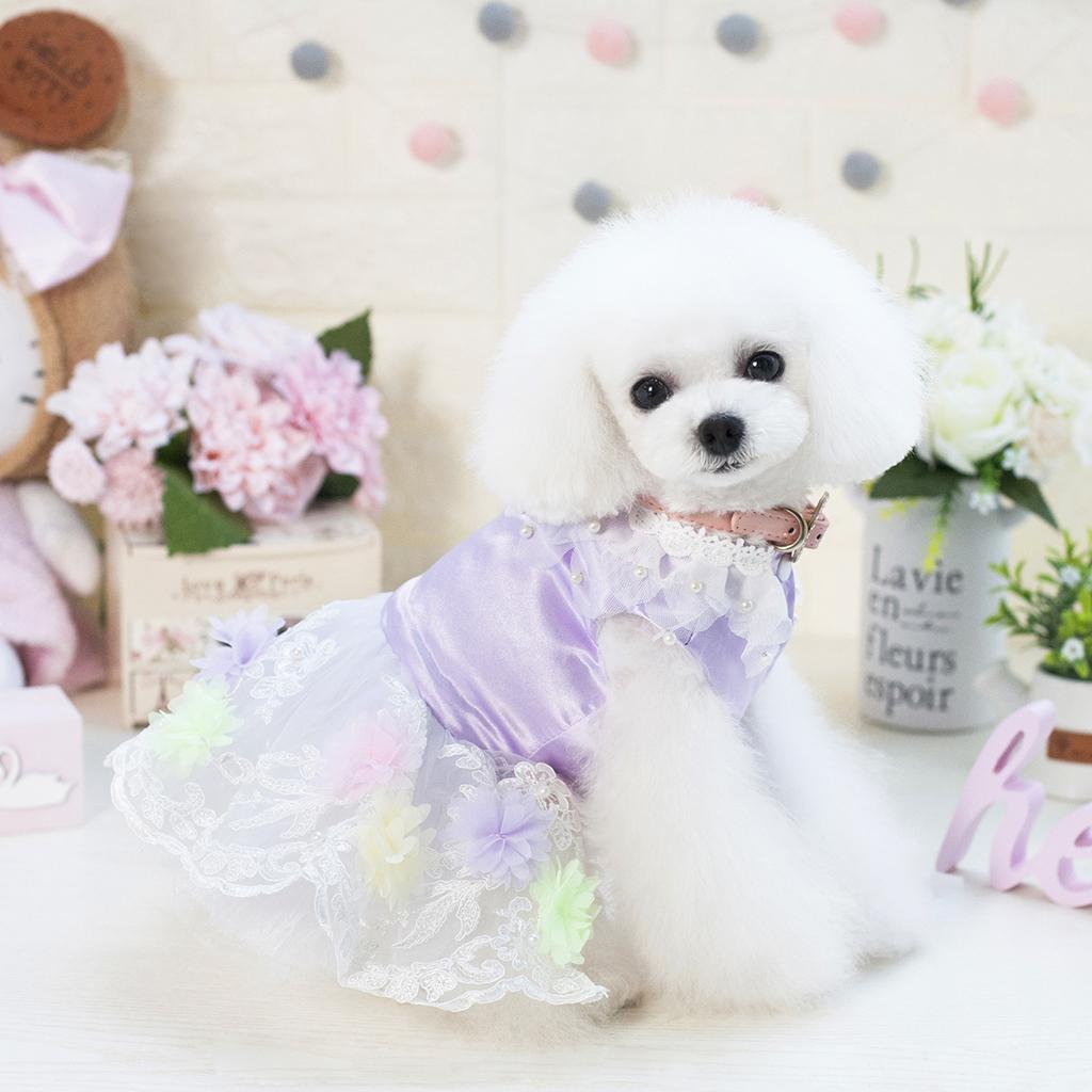 Kleider für Hunde süße rosa / lila besten Hund Blumen Rock Sommerkleid