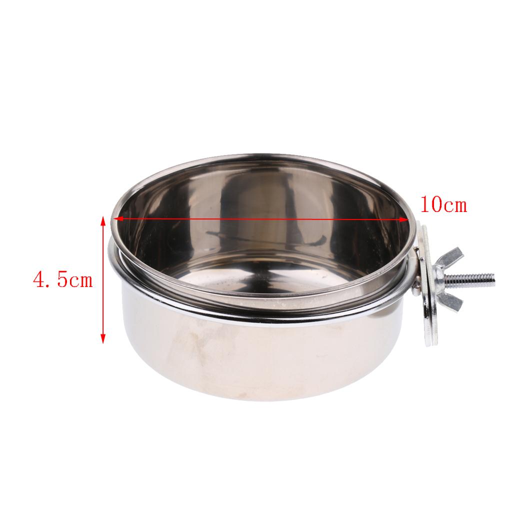 2xBirds Squirrels Parrot Cages Feeder Pet Stainless Steel Food Water Bowl S