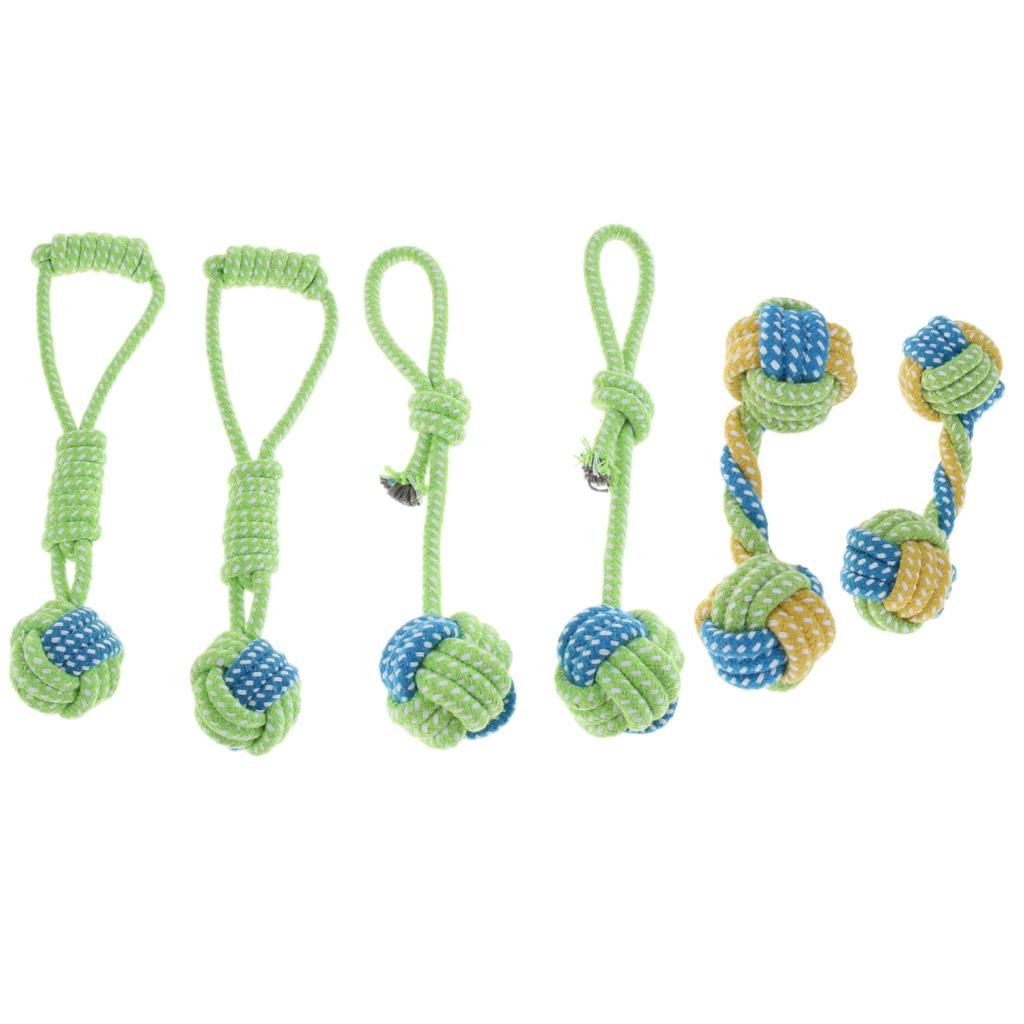 2PCS Pet Puppy Dog Doggy Interactive Chew Rope Toys Single Ball 1