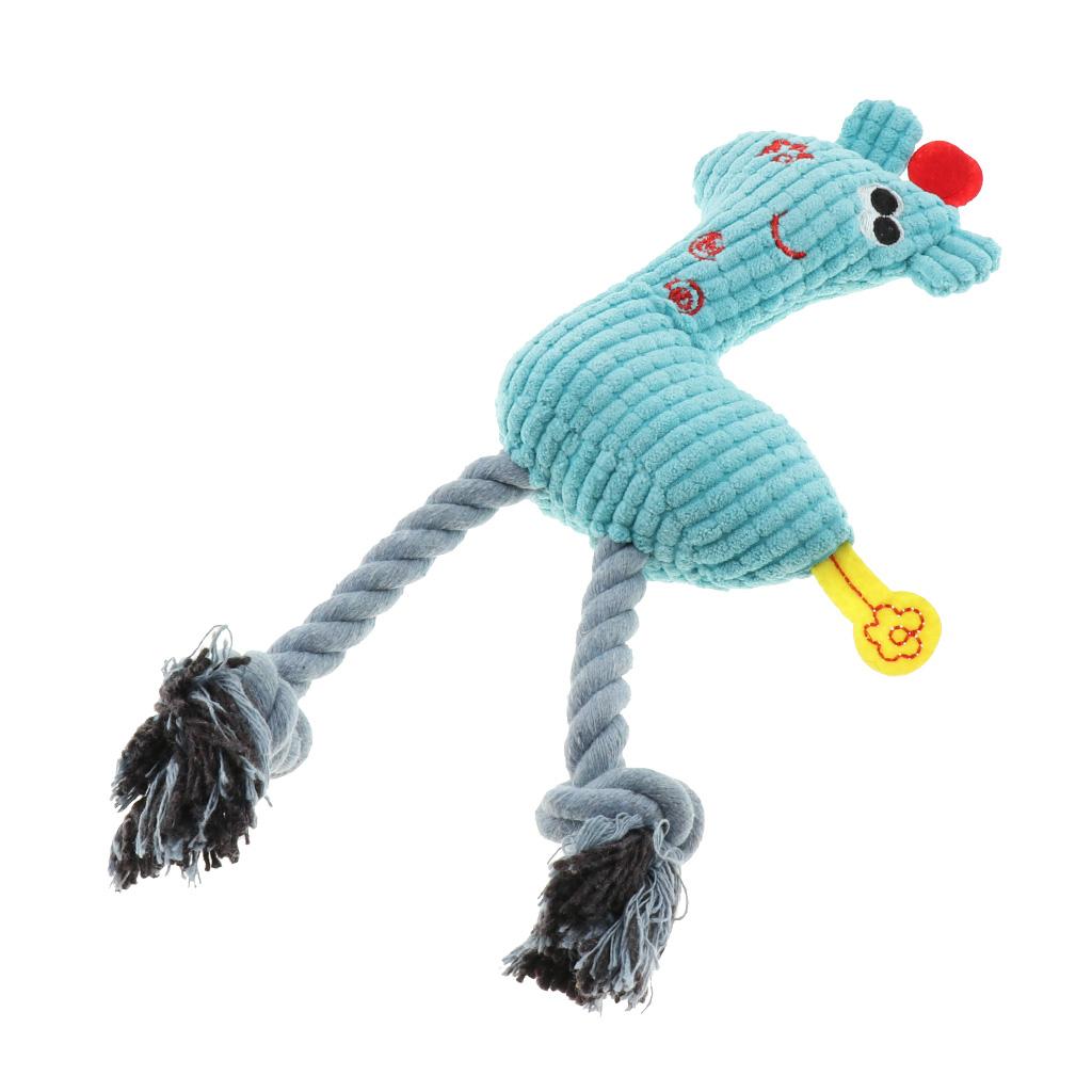 Small Dog Puppy Love Toy Cotton Cartoon Animal Deerlet Sound Toys Blue