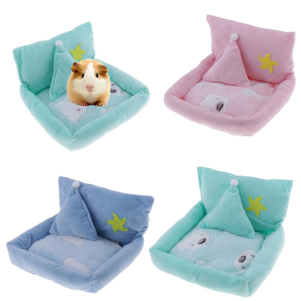 Small Pet Hamster Gerbil Sleeping Bed Soft Nest Mattress Winter Warm Pink