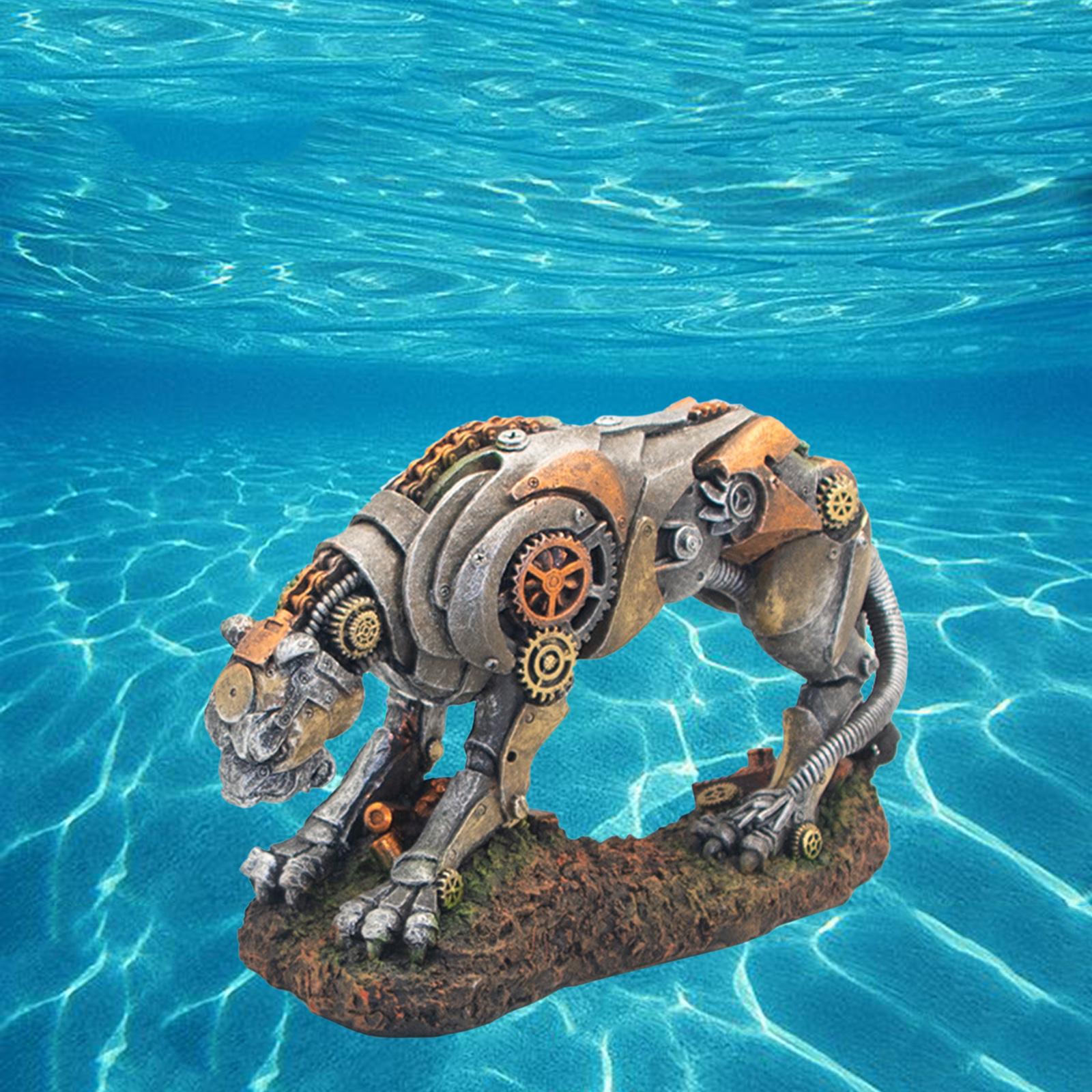 Aquarium Ornament Machine Gear Leopard Fish Tank Barrel Crafts Waterscape