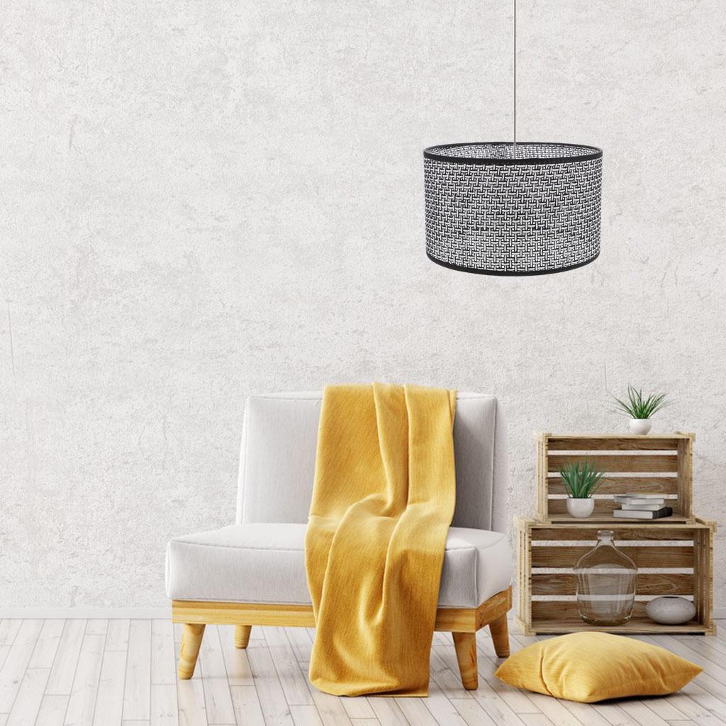 Woven Ceiling Lamp Shade Solid Hanging for Bedroom Illumination Equipment Black