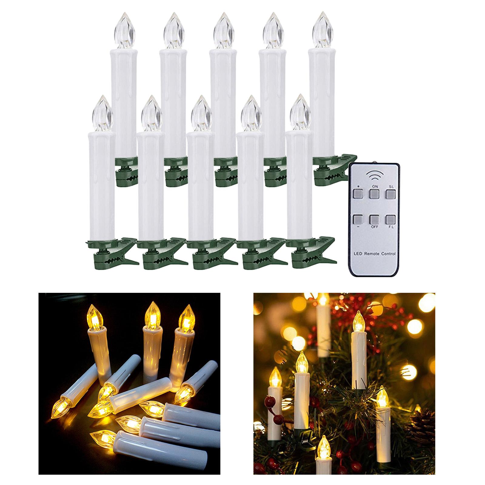 10 Pieces Electric Candle Light Taper Candles for Chirstmas Decoration Gift