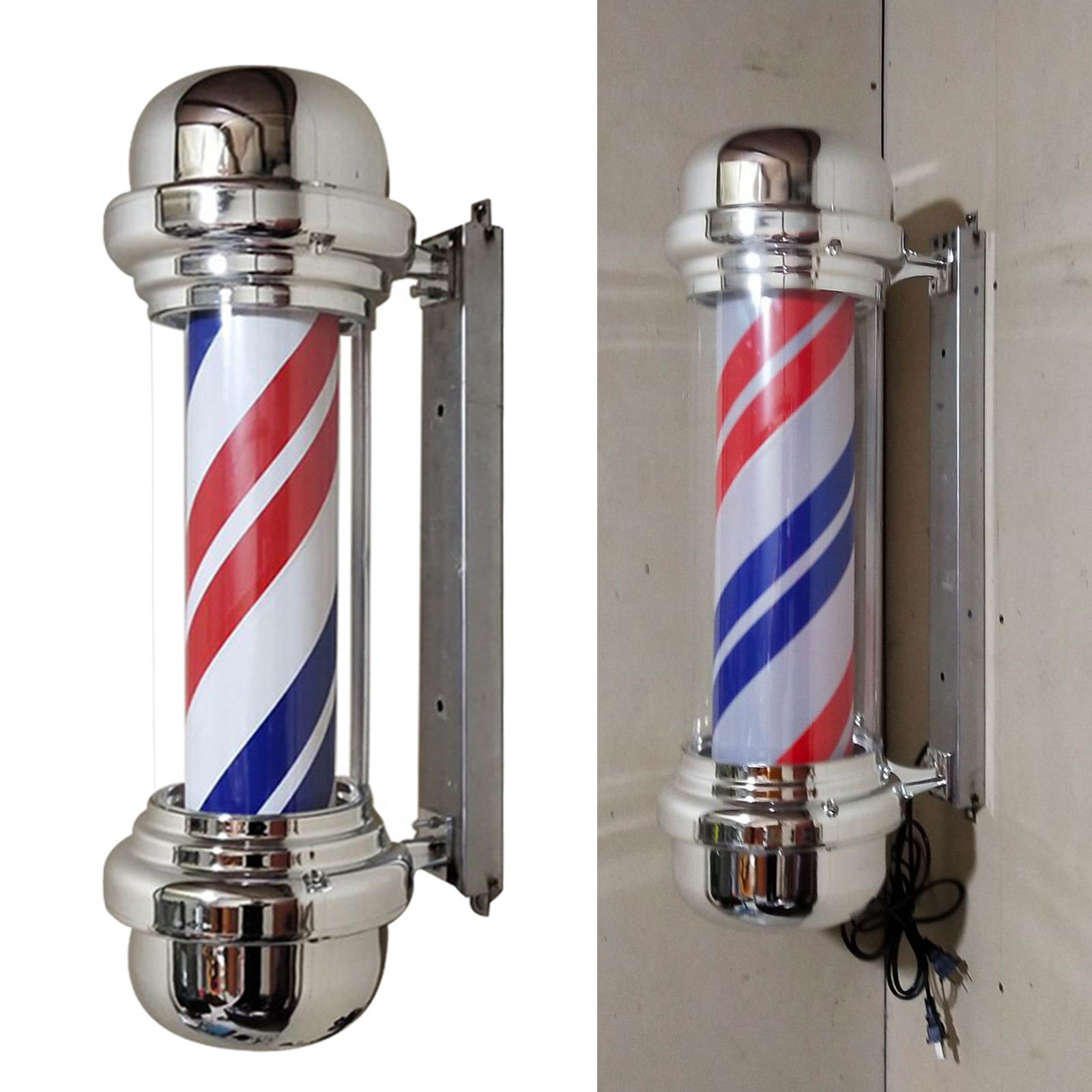 Hair Salon Open Sign LED Strips Water Resistant Rotating Barber Pole Light