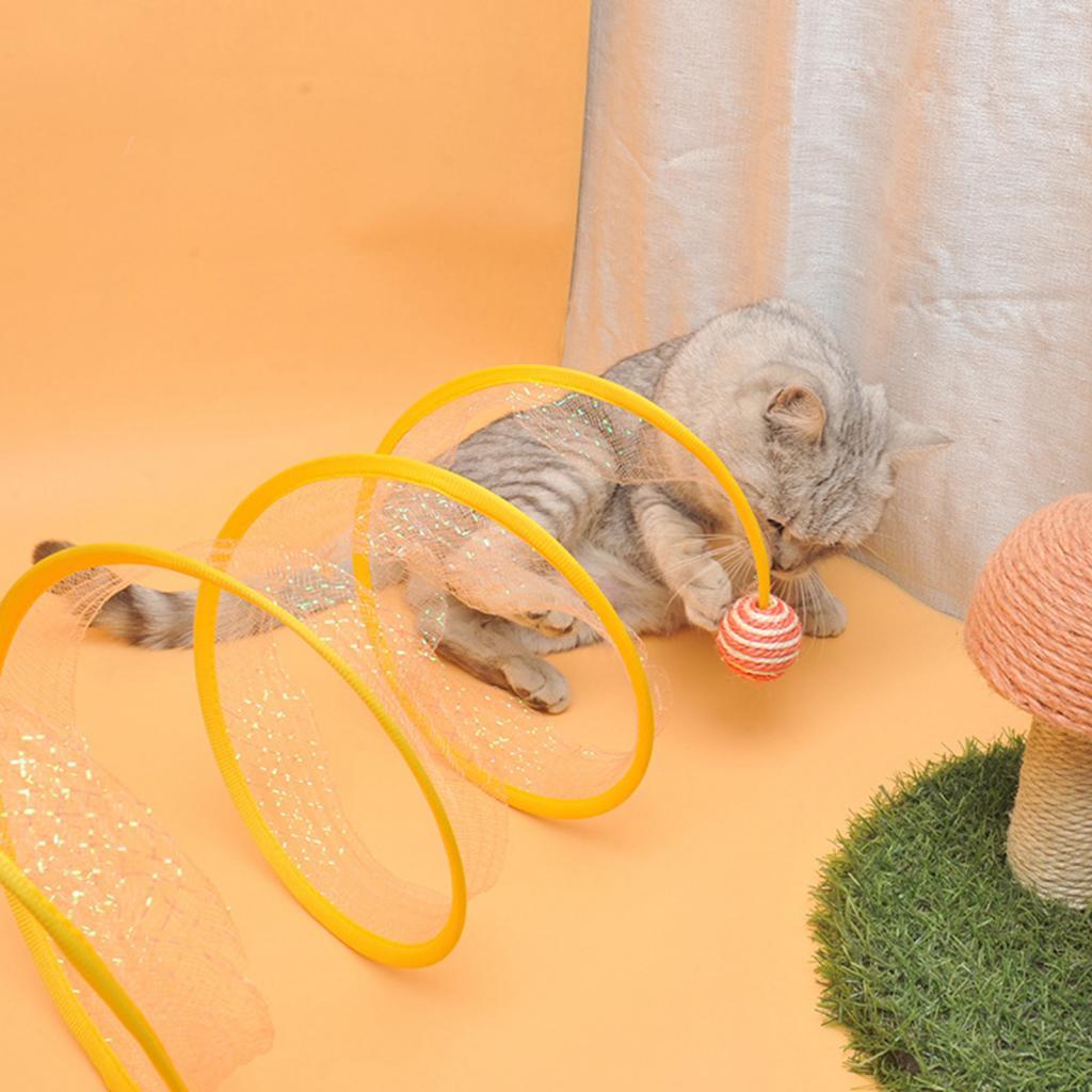 Cat Tunnel Tube Foldable Tubes Spiral Tunnel Cat Runway for Mouse 