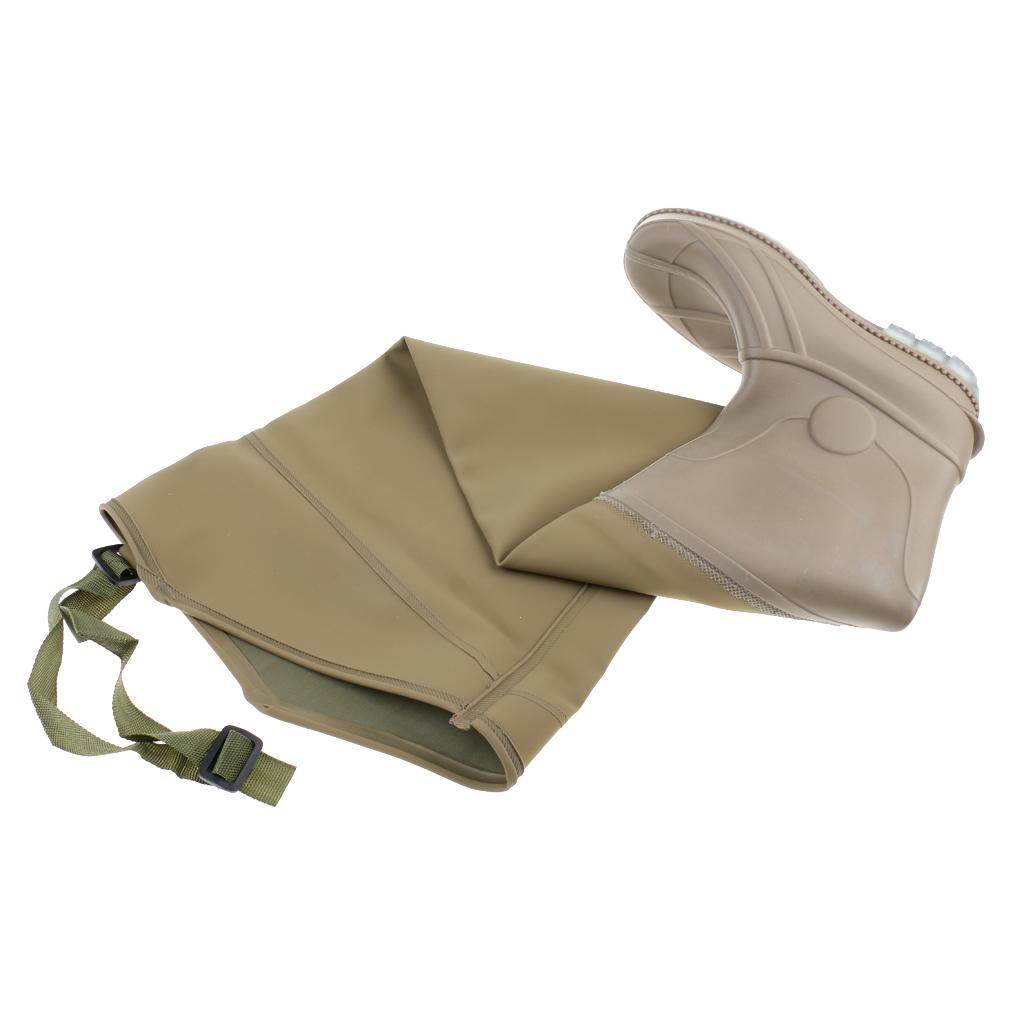 PVC HIP WADERS SIZE4045 WATERPROOF FLY COARSE FISHING THIGH BOOTS